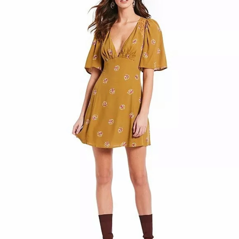 Free People Mockingbird Open Back Mini Dress